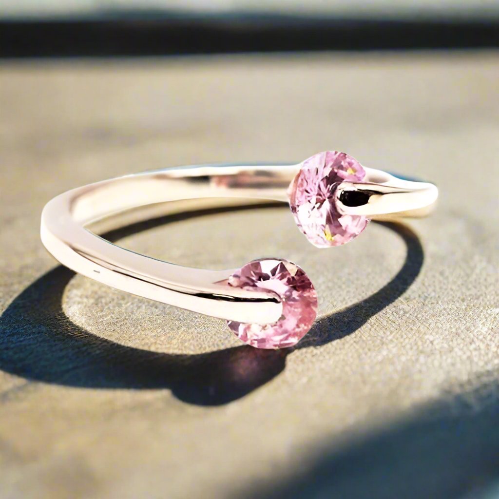 Feshionn IOBI Rings 6 / Pink Ice ON SALE - Double Glimmer 2 Stone Ring - Choose Your Color