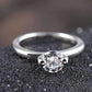 Feshionn IOBI Rings 6 / Platinum Two Prong "V" Set Solitaire Ring - Choose Your Color Ring
