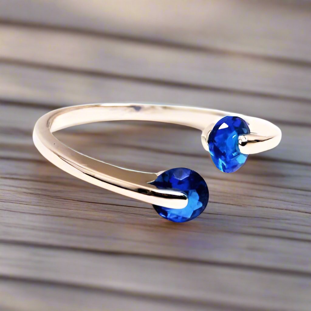 Feshionn IOBI Rings 6 / Sapphire Blue ON SALE - Double Glimmer 2 Stone Ring - Choose Your Color