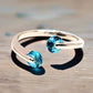 Feshionn IOBI Rings 6 / Topaz Blue ON SALE - Double Glimmer 2 Stone Ring - Choose Your Color