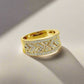 Feshionn IOBI Rings Charlize .38CT Pavé and Filigree 10K Solid Yellow Gold Band IOBI Cultured Diamond Ring