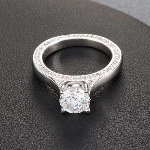 Feshionn IOBI Rings CLEARANCE - French Cathedral Set 1.25ct CZ Solitaire Engagement Ring