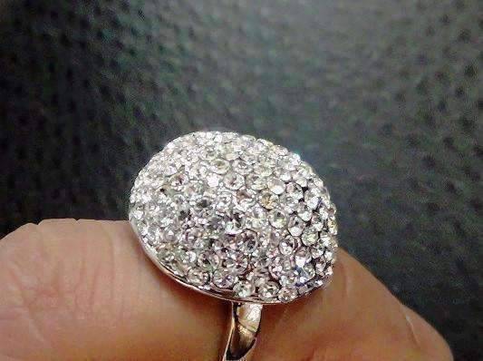 Feshionn IOBI Rings Crystal Mushroom Pavé CZ Oversize Dome Cocktail Ring