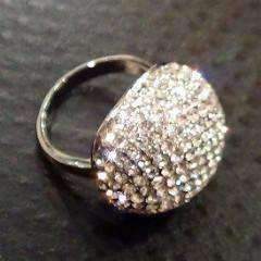 Feshionn IOBI Rings Crystal Mushroom Pavé CZ Oversize Dome Cocktail Ring