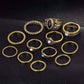 Feshionn IOBI Rings Desert Sky Boho Midi-Knuckle Rings Set of 12 - Silver or Gold