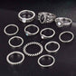 Feshionn IOBI Rings Desert Sky Boho Midi-Knuckle Rings Set of 12 - Silver or Gold
