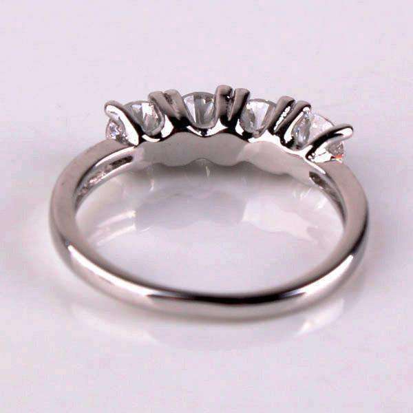 Feshionn IOBI Rings Devotion Four Stone 1ct CZ Anniversary Band Ring
