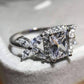 Feshionn IOBI Rings Emerald Cut Butterfly Accented Cubic Zirconia Ring