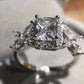 Feshionn IOBI Rings Emerald Cut Butterfly Accented Cubic Zirconia Ring