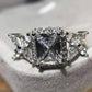 Feshionn IOBI Rings Emerald Cut Butterfly Accented Cubic Zirconia Ring