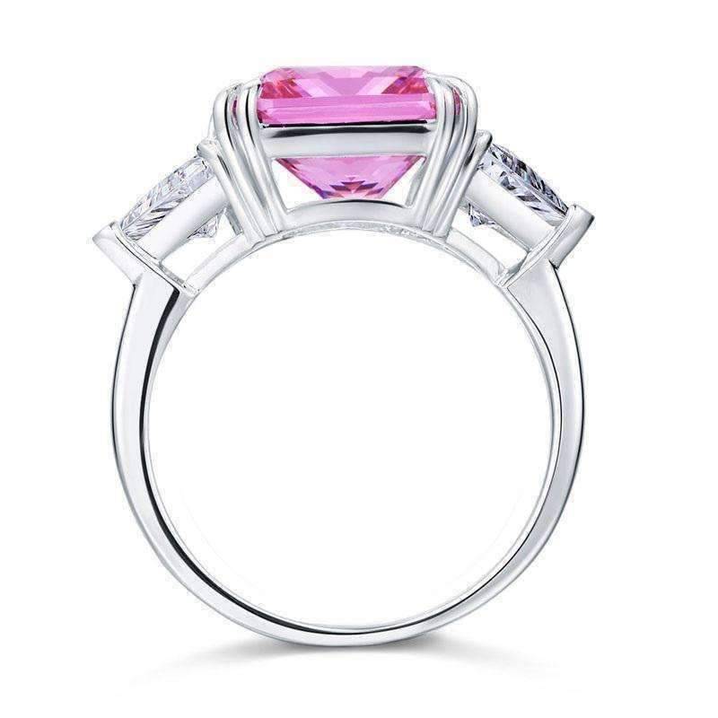 Feshionn IOBI Rings Fancy Pink 8CT Princess Cut Three Stone Ring