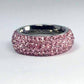 Feshionn IOBI Rings Glitzy 5 Row Pavé Set IOBI Crystals Stainless Steel Eternity Ring