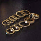 Feshionn IOBI Rings Gold Tone Desert Sky Boho Midi-Knuckle Rings Set of 12 - Silver or Gold
