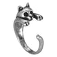 Feshionn IOBI Rings Gun Metal Purr-fect Kitten Adjustable Animal Wrap Ring