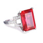 Feshionn IOBI Rings Heirloom 9CT Emerald Cut Simulated Pigeon Blood Ruby IOBI Precious Gems Ring
