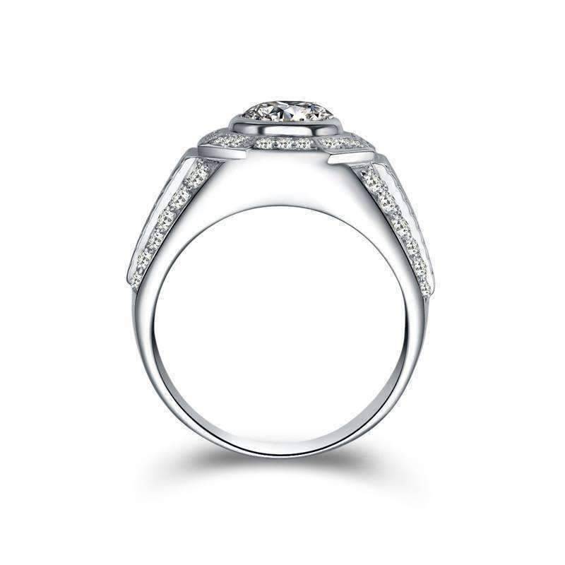 Feshionn IOBI Rings Horus 2CT Round Cut Pavé Octagon IOBI Cultured Diamond Men's Ring