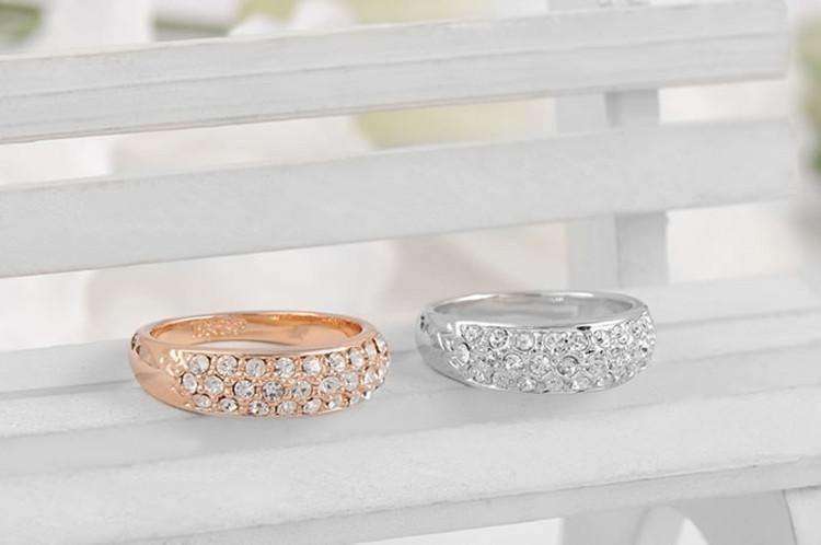 Feshionn IOBI Rings ON SALE - 18K Gold Pave Austrian Crystals Band Ring - Choose Your Color - Ring