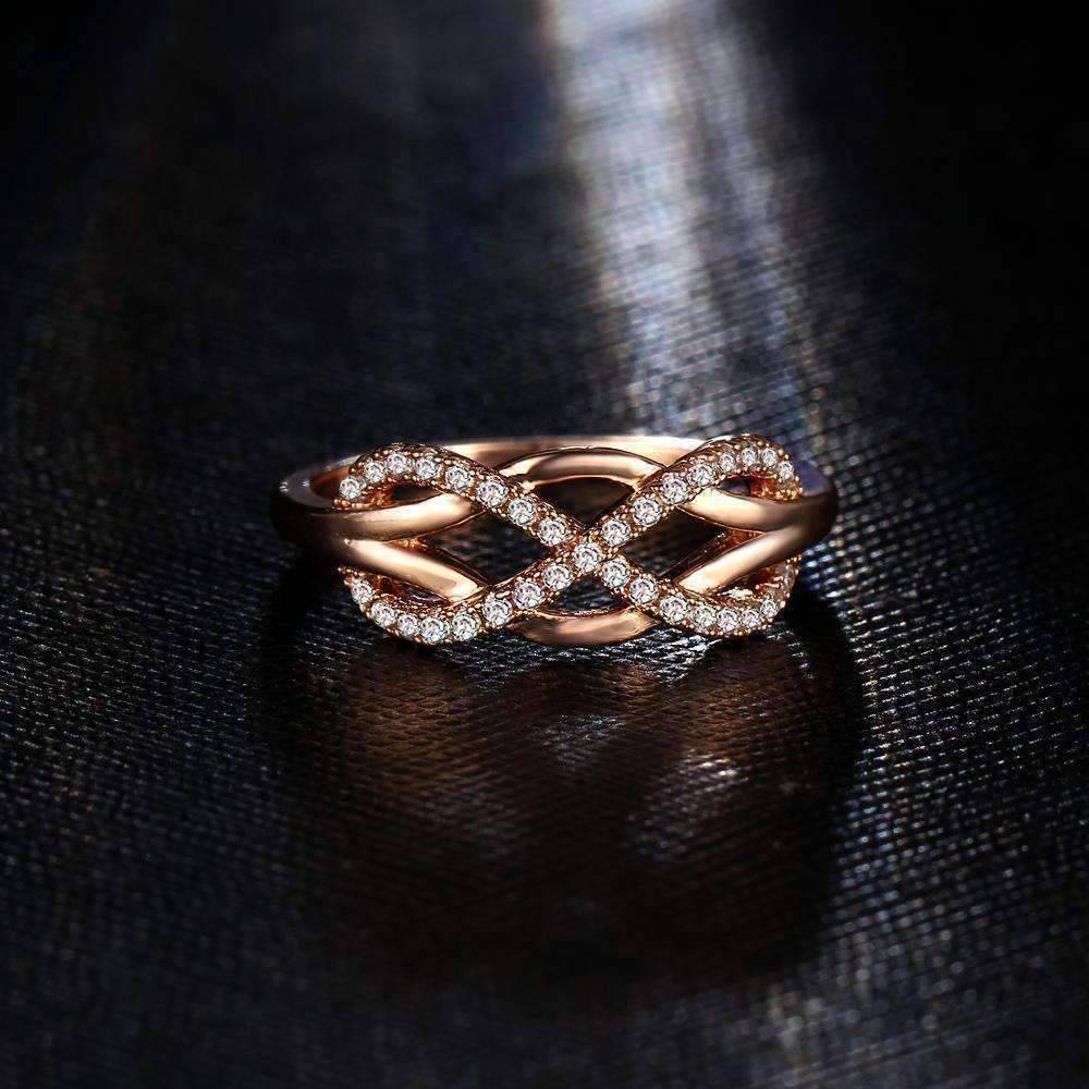 Feshionn IOBI Rings ON SALE - Continuum Petite Pavé CZ Infinity Symbol Ring in White or Rose Gold