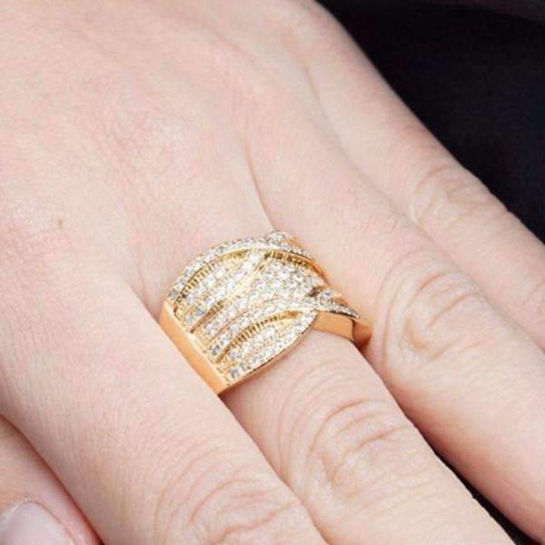 Feshionn IOBI Rings ON SALE - Vintage French Braid Micro Pavé Set Cubic Zirconia Wide Band Ring