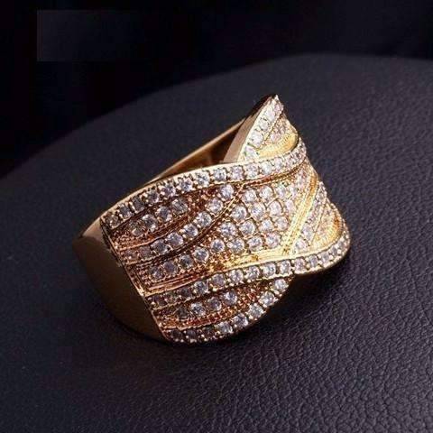Feshionn IOBI Rings ON SALE - Vintage French Braid Micro Pavé Set Cubic Zirconia Wide Band Ring