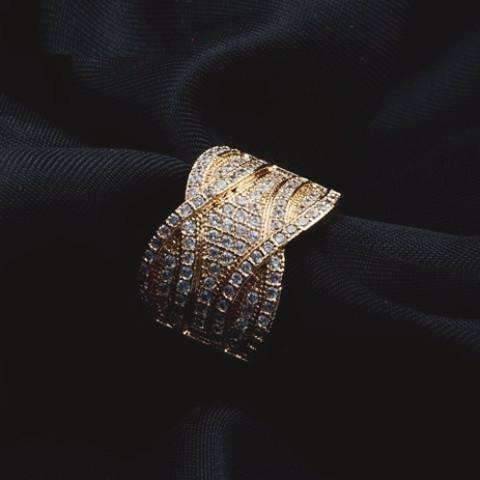 Feshionn IOBI Rings ON SALE - Vintage French Braid Micro Pavé Set Cubic Zirconia Wide Band Ring