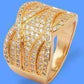 Feshionn IOBI Rings ON SALE - Vintage French Braid Micro Pavé Set Cubic Zirconia Wide Band Ring