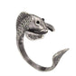 Feshionn IOBI Rings Patina Fish Friend Adjustable Animal Wrap Ring