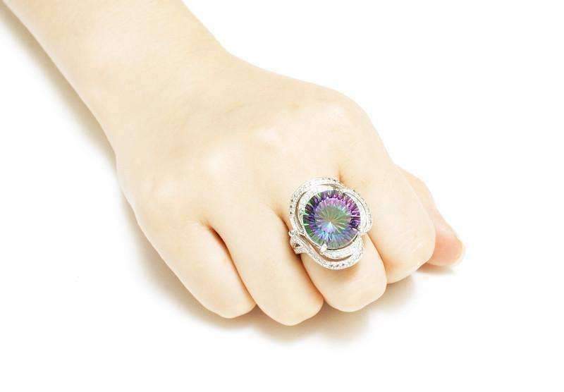 Feshionn IOBI Rings Regalia Genuine Rainbow Fire Mystic Topaz 15CT IOBI Precious Gems Ring