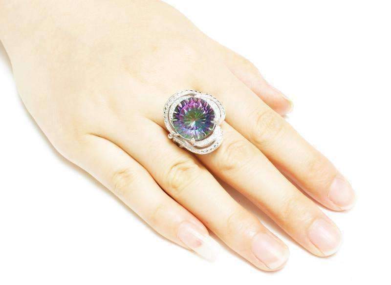 Feshionn IOBI Rings Regalia Genuine Rainbow Fire Mystic Topaz 15CT IOBI Precious Gems Ring