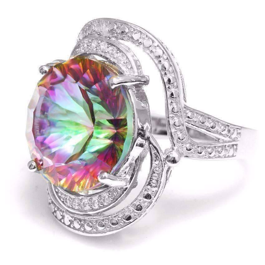 Feshionn IOBI Rings Regalia Genuine Rainbow Fire Mystic Topaz 15CT IOBI Precious Gems Ring