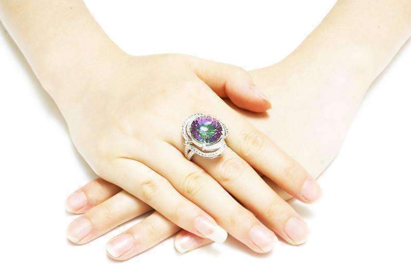 Feshionn IOBI Rings Regalia Genuine Rainbow Fire Mystic Topaz 15CT IOBI Precious Gems Ring