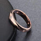 Feshionn IOBI Rings Simply Elegant Four Stone Flush Mount CZ Band Ring in Platinum or Rose Gold Plating - Ring