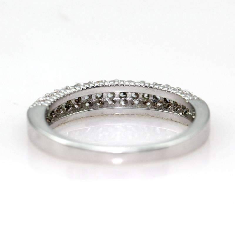 Feshionn IOBI Rings "Sofia" Micro Pavé Set Cubic Zirconia Milgrain Half Band Ring