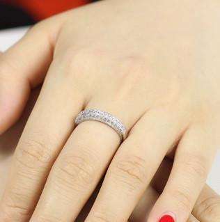 Feshionn IOBI Rings "Sofia" Micro Pavé Set Cubic Zirconia Milgrain Half Band Ring