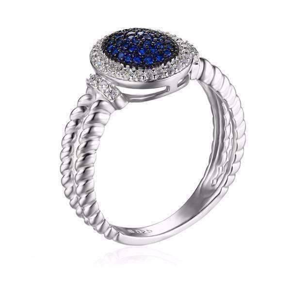 Feshionn IOBI Rings Starlight Blue Spinel Pavé Halo IOBI Precious Gems Ring