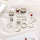 Feshionn IOBI Rings Sunrise Sunset Collection Boho Midi-Knuckle Rings Set of 14