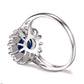 Feshionn IOBI Rings Swiss Blue Halo Oval Cut 2.5CT Simulated Sapphire IOBI Precious Gems Ring