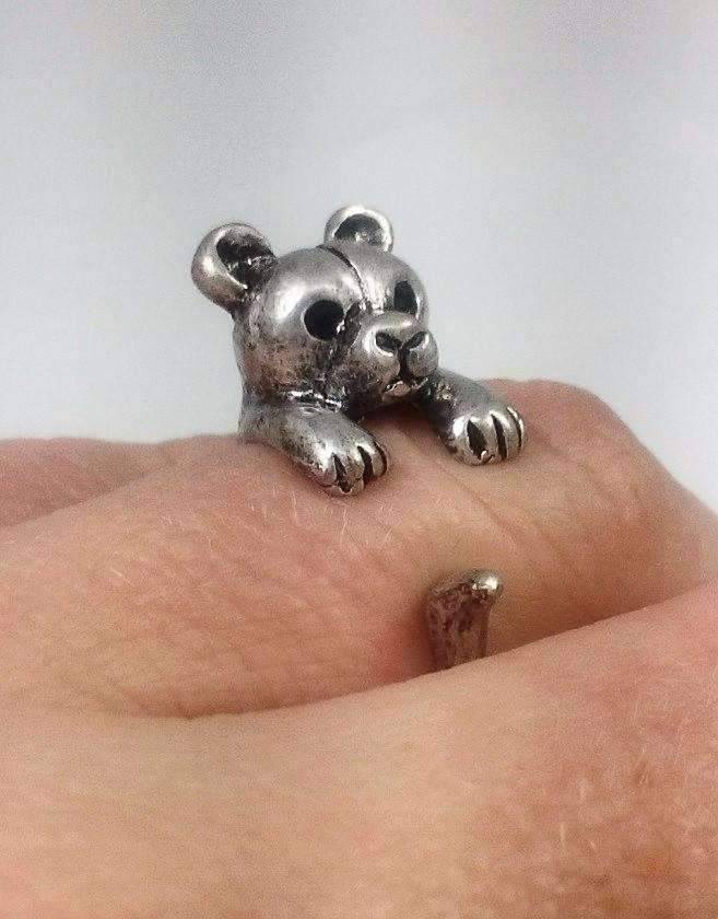 Feshionn IOBI Rings Teddy Bear Adjustable Animal Wrap Ring
