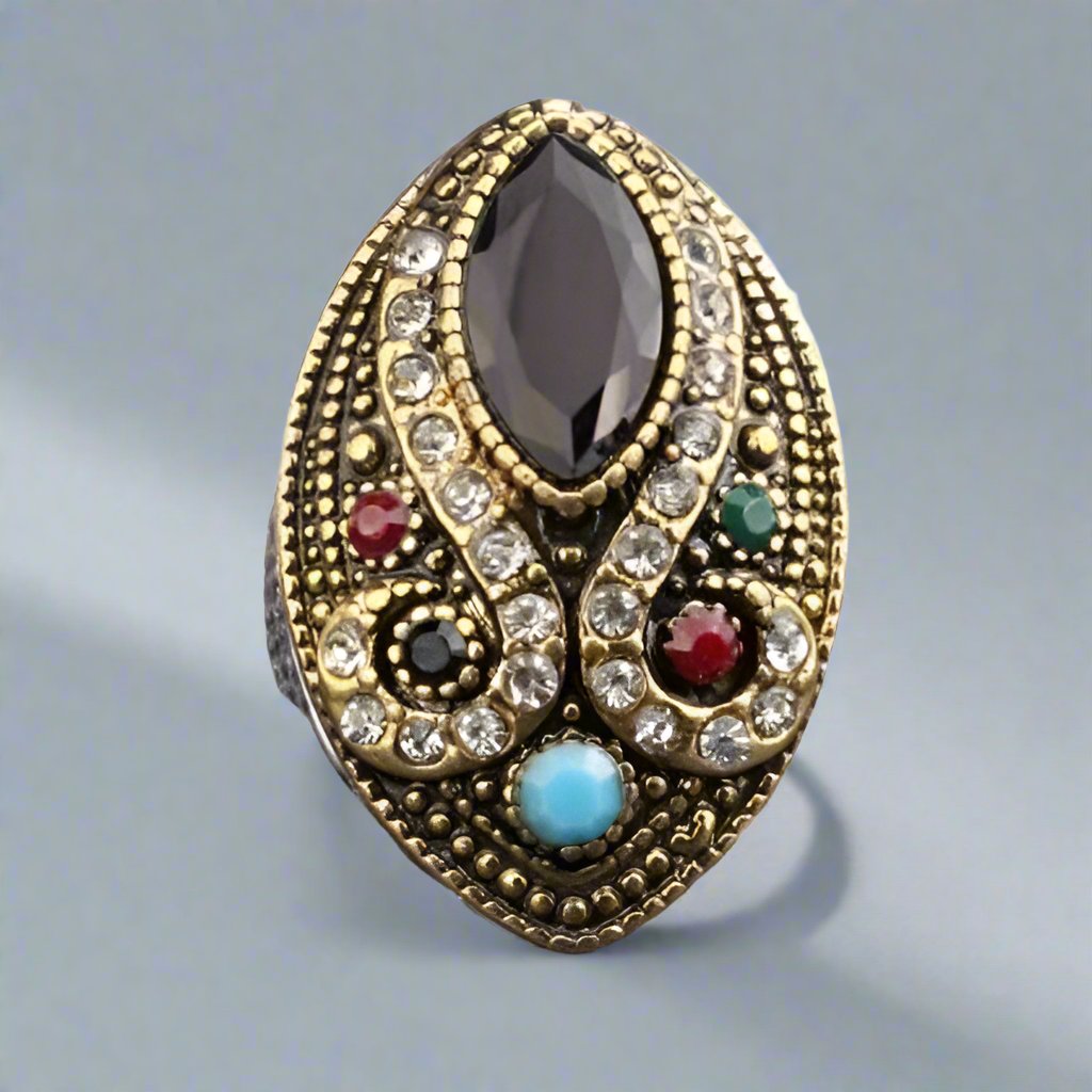 Feshionn IOBI Rings Turkish Empire Bejeweled Cocktail Ring