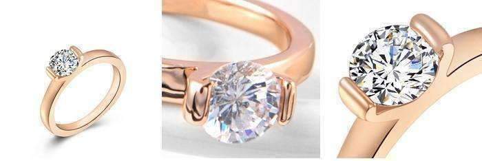 Feshionn IOBI Rings Two Prong "V" Set Solitaire Ring - Choose Your Color Ring