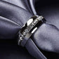 Feshionn IOBI Rings Ultimate Eternity Band Stainless Steel and Channel Set CZ Ring