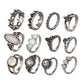 Feshionn IOBI Rings Ultimate Opal Collection Boho Midi-Knuckle Rings Set of 12