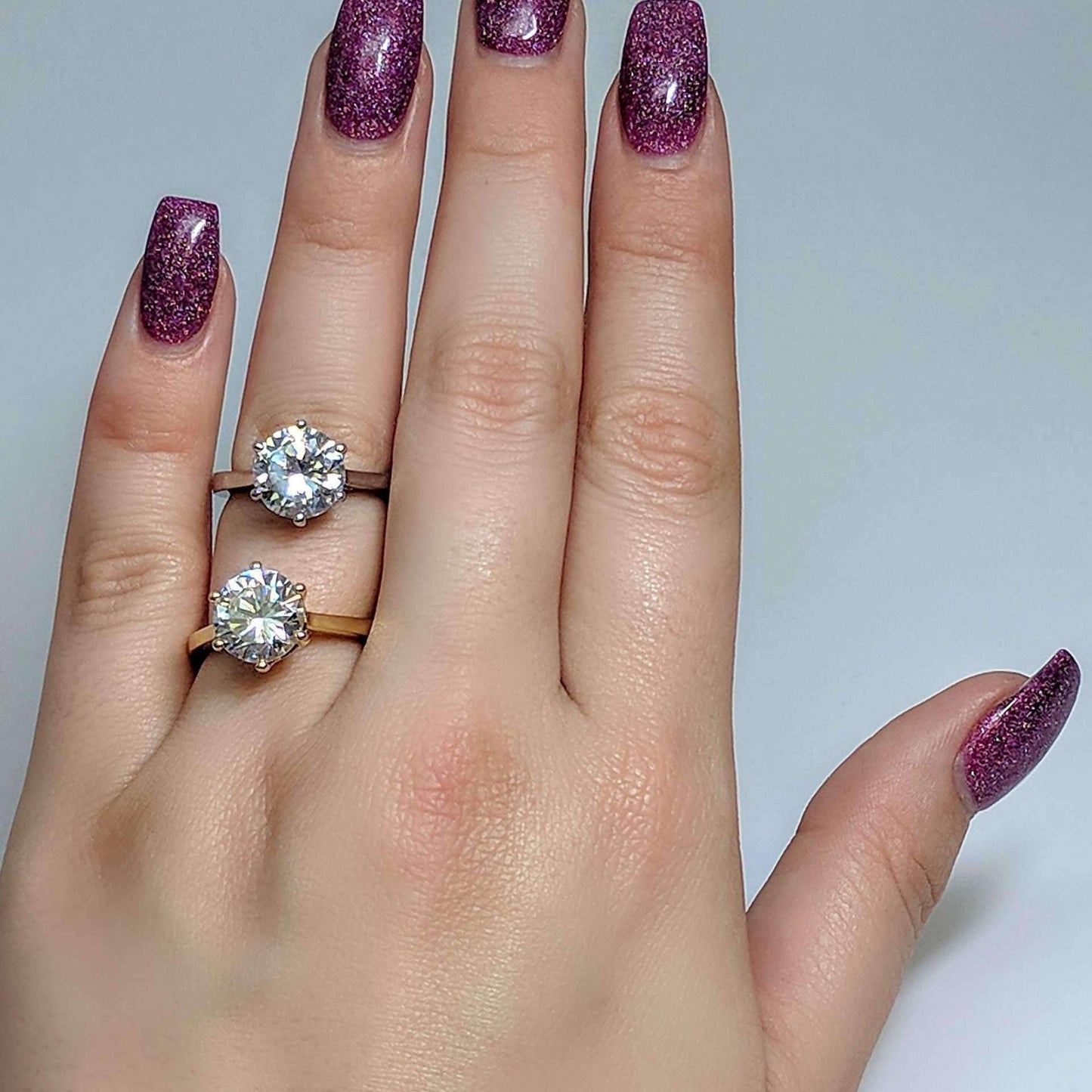 Feshionn IOBI Rings Victoria 4CT Round Cut IOBI Cultured Diamond Solitaire Ring