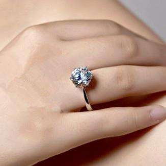 Feshionn IOBI Rings Victoria 4CT Round Cut IOBI Cultured Diamond Solitaire Ring
