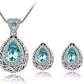 Feshionn IOBI Sets Aqua Earrings Only Vintage Filigree Teardrop Necklace and Earrings Set or Individual - Choose Your Color!
