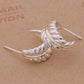 Feshionn IOBI Sets Fern Leaf Two-Tone Sterling Silver Necklace and Cuff Earrings Set