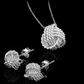 Feshionn IOBI Sets Infinite Love Knot Sterling Silver Matching Necklace and Earrings Set