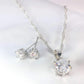 Feshionn IOBI Sets ON SALE Splendid Solitaires Round IOBI Crystals 2CT Necklace and 1CT Earring Set