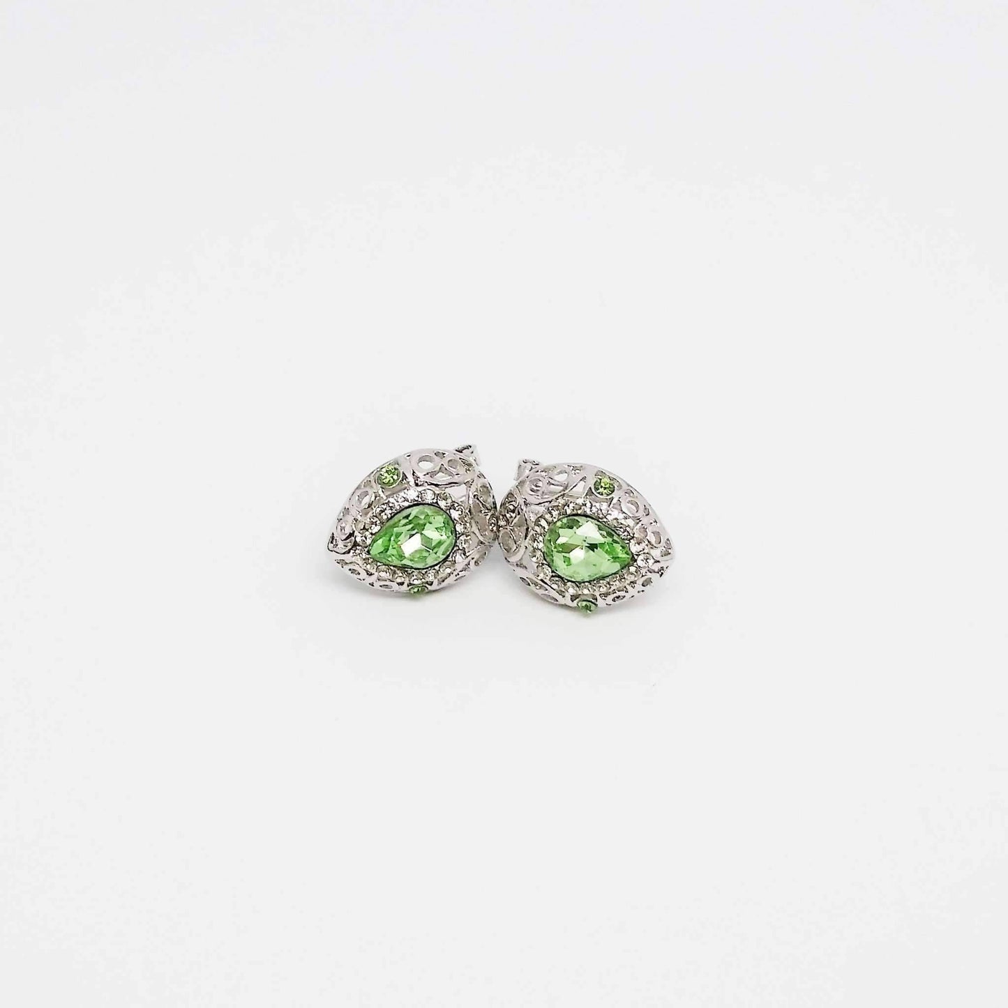 Feshionn IOBI Sets Peridot Earrings Only Vintage Filigree Teardrop Necklace and Earrings Set or Individual - Choose Your Color!
