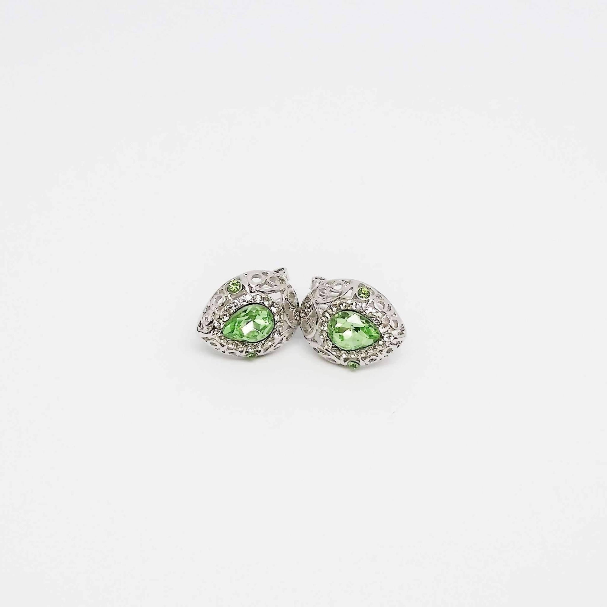 Feshionn IOBI Sets Peridot Earrings Only Vintage Filigree Teardrop Necklace and Earrings Set or Individual - Choose Your Color!